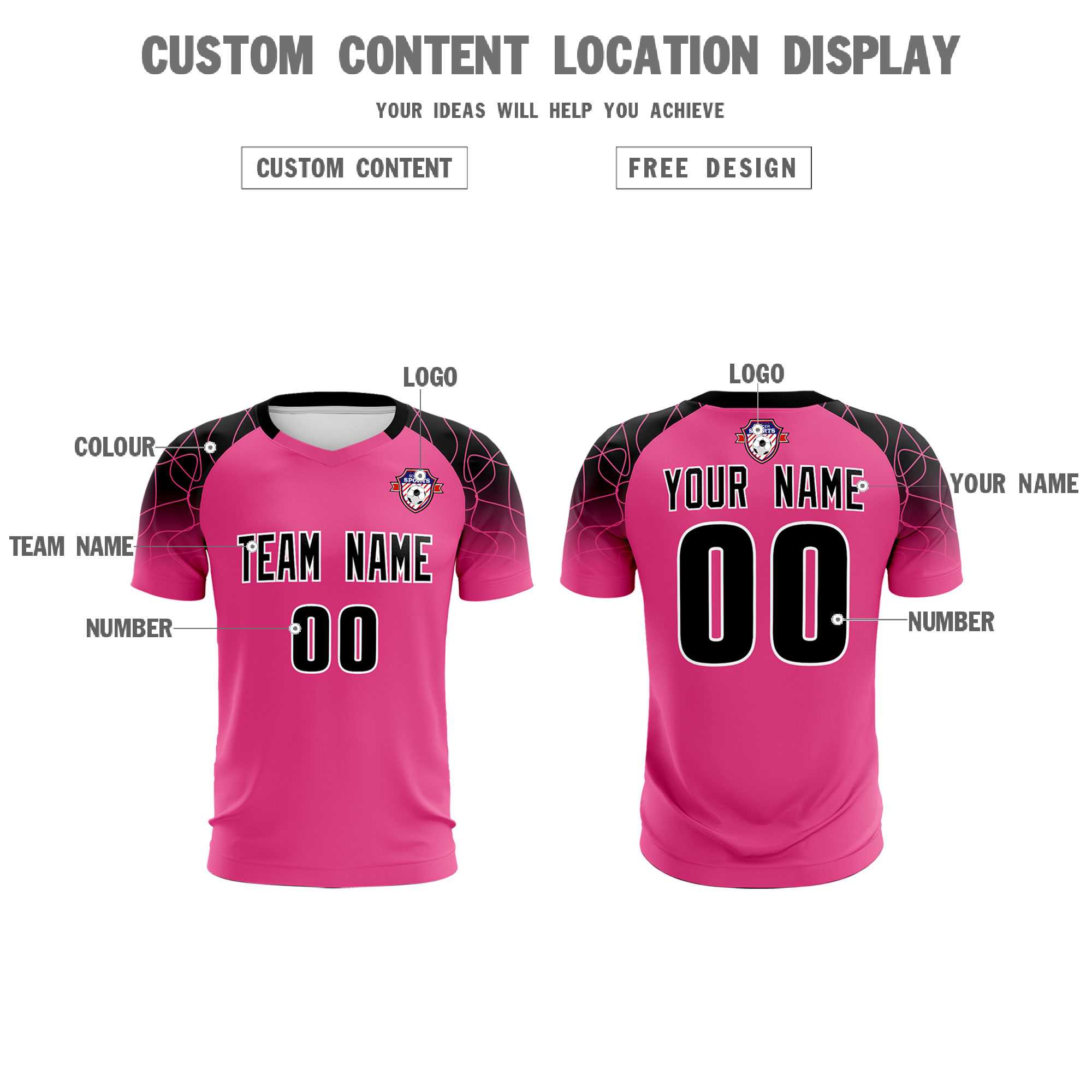 Custom Rose Red Classic Football Training Kit Jersey For Adults/Kids