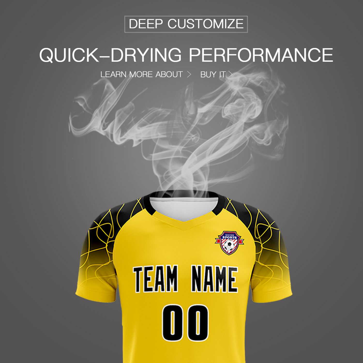 Custom Gold Classic Football Training Kit Jersey For Adults/Kids