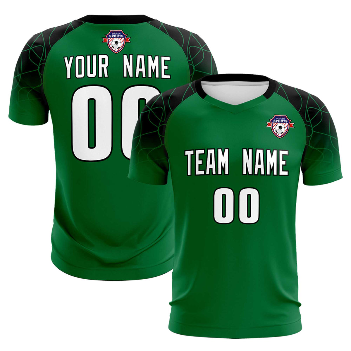 Custom Kelly Green Classic Football Training Kit Jersey For Adults/Kids