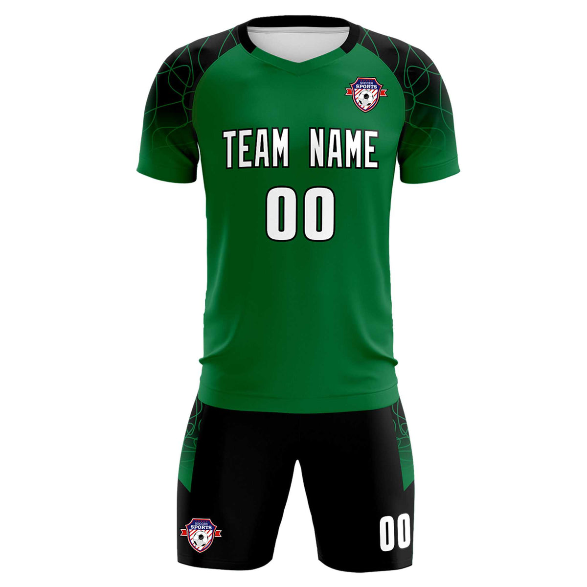 Custom Kelly Green Classic Football Training Kit Jersey For Adults/Kids