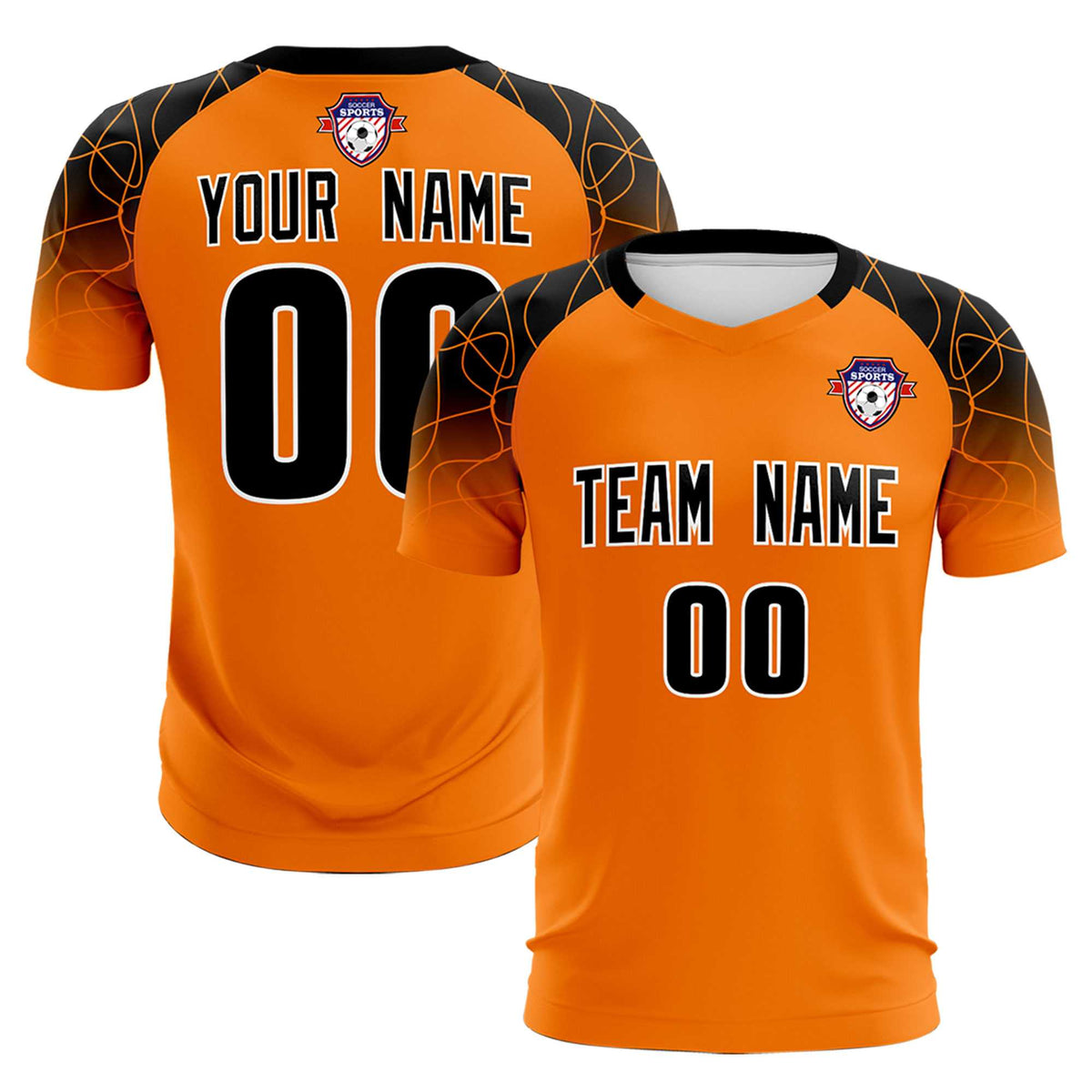 Custom Orange Classic Football Training Kit Jersey For Adults/Kids