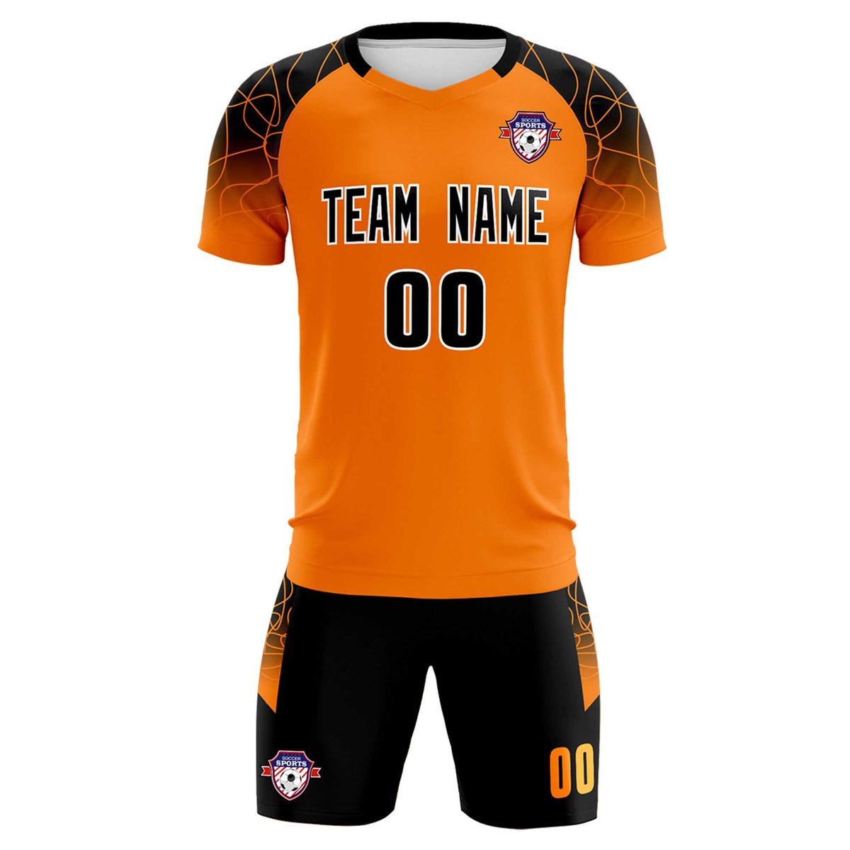 Custom Orange Classic Football Training Kit Jersey For Adults/Kids