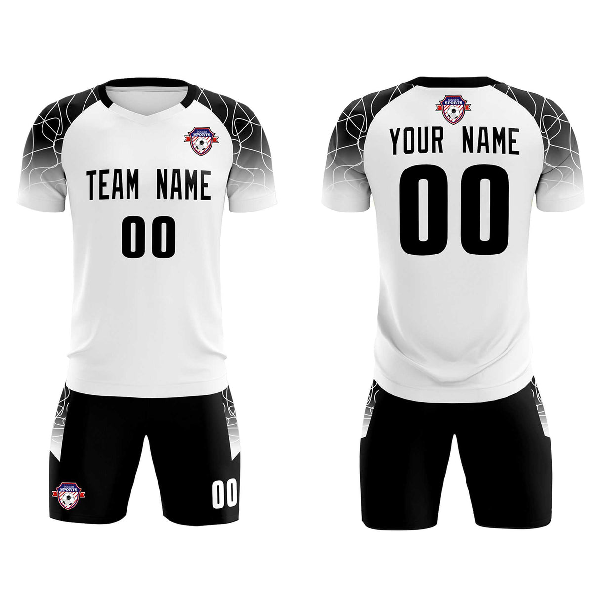 Custom White Classic Football Training Kit Jersey For Adults/Kids