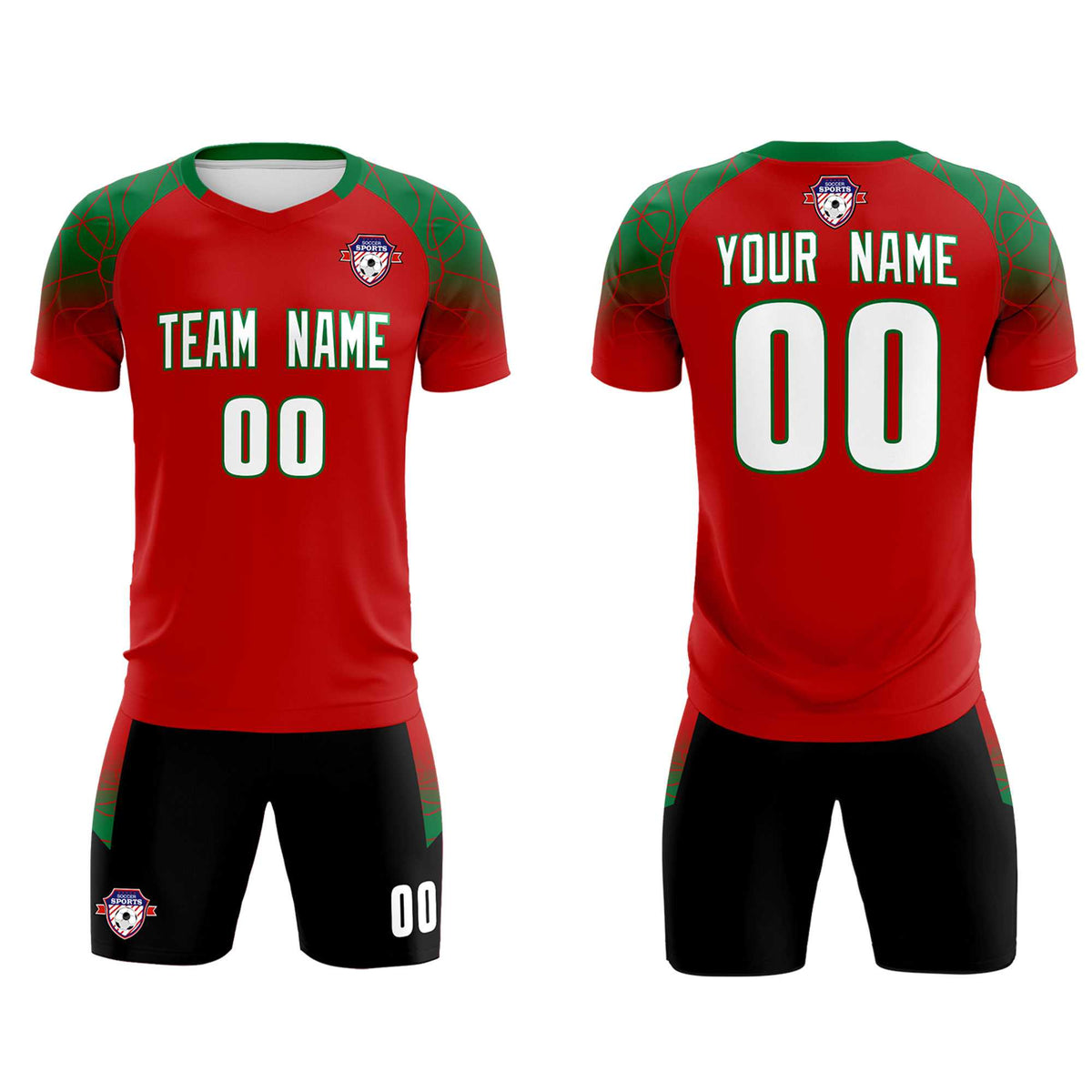 Custom Red Classic Football Training Kit Jersey For Adults/Kids