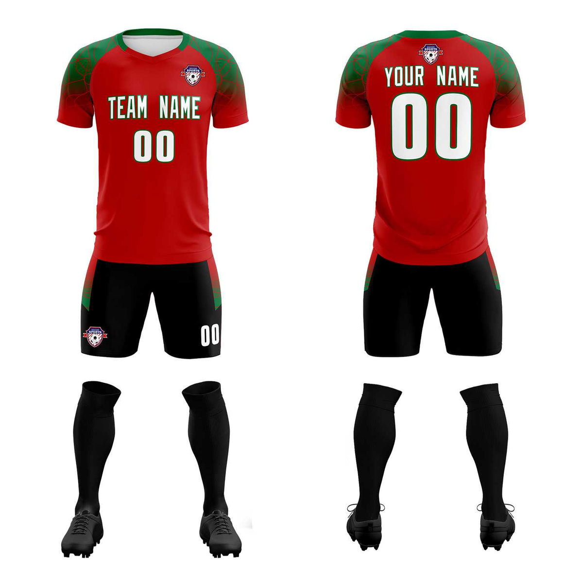 Custom Red Classic Football Training Kit Jersey For Adults/Kids