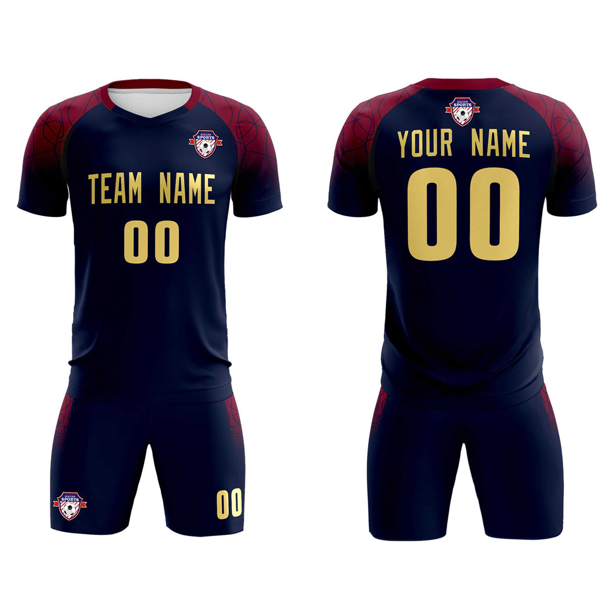 Custom Navy Classic Football Training Kit Jersey For Adults/Kids