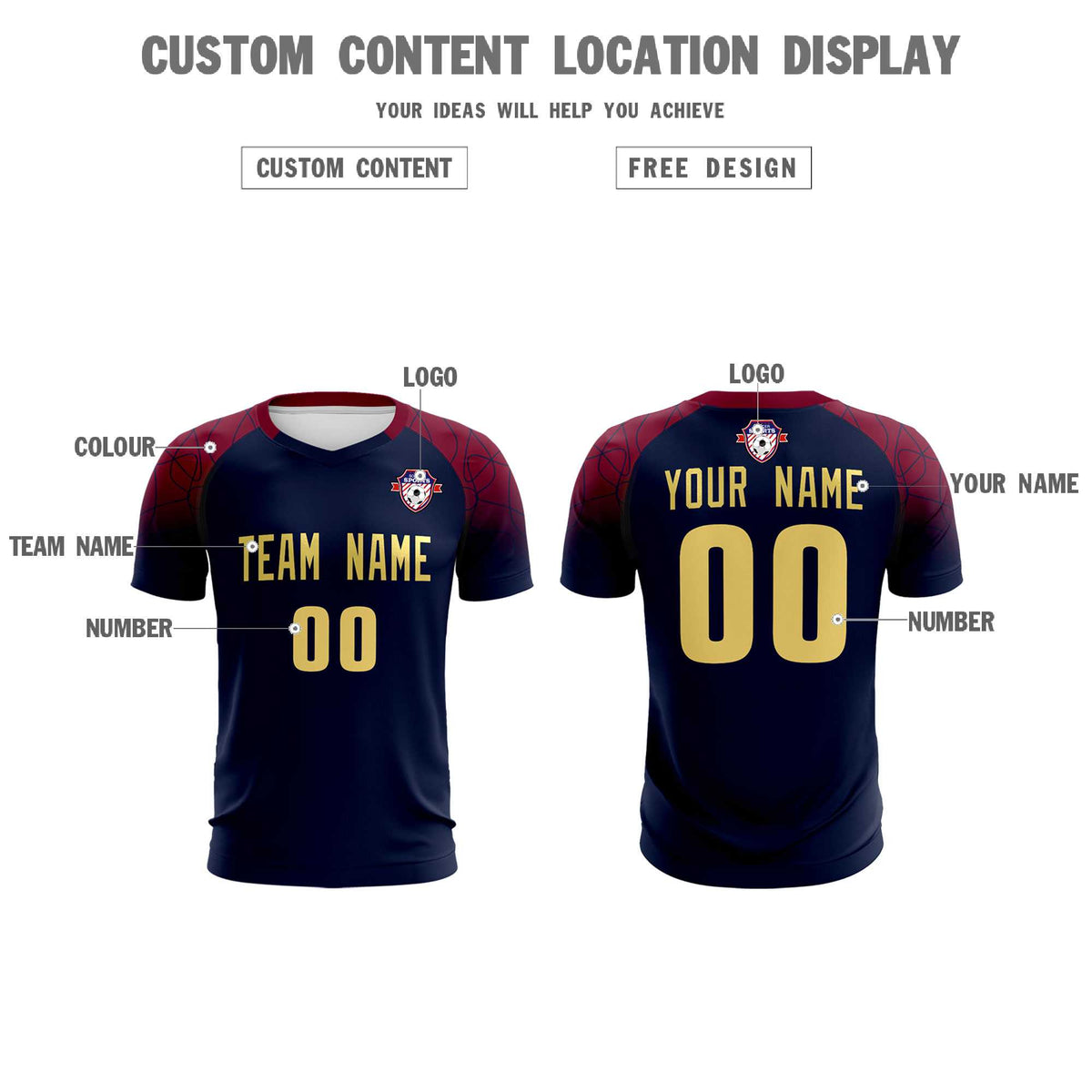 Custom Navy Classic Football Training Kit Jersey For Adults/Kids