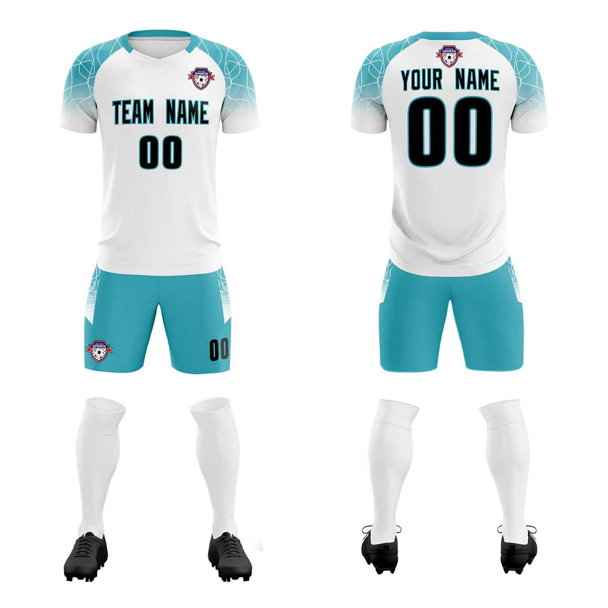 Custom White Classic Football Training Kit Jersey For Adults/Kids