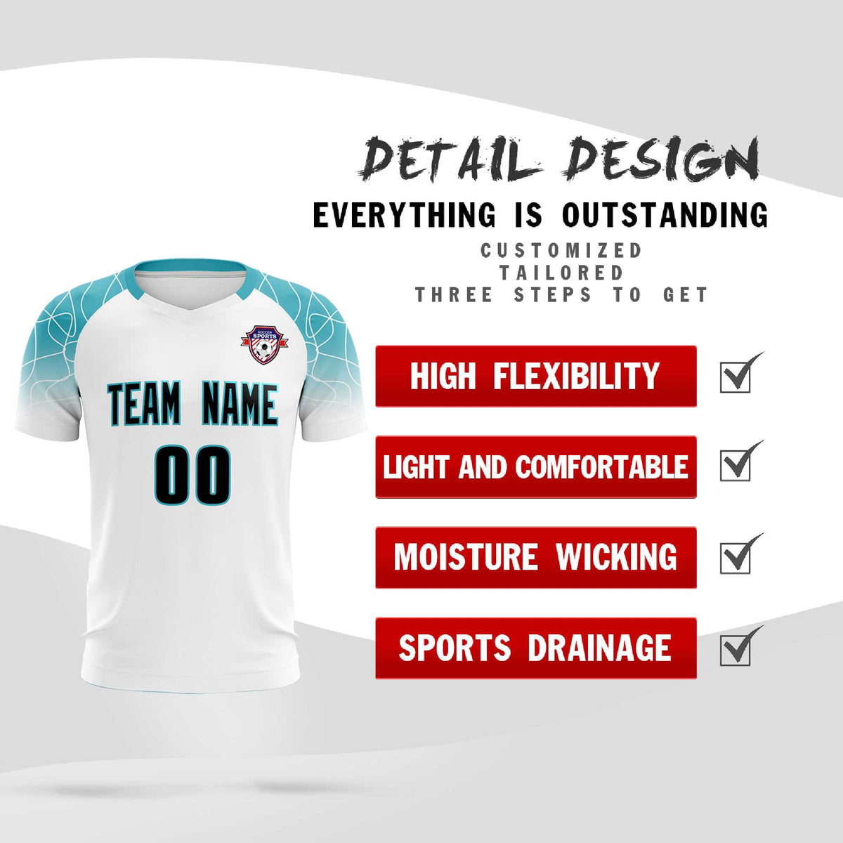 Custom White Classic Football Training Kit Jersey For Adults/Kids