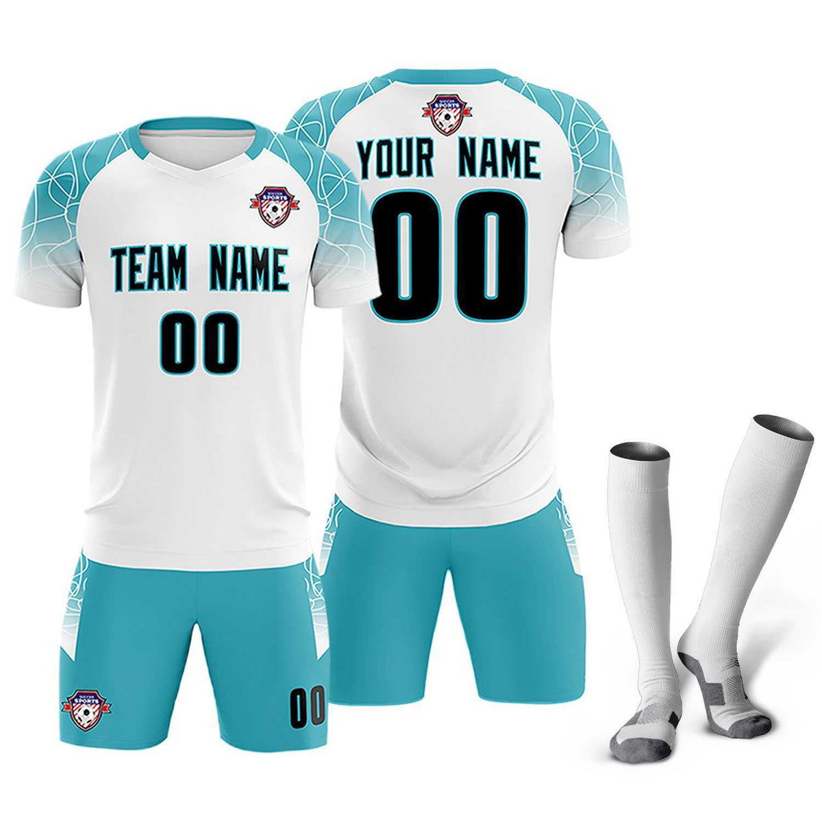 Custom White Classic Football Training Kit Jersey For Adults/Kids