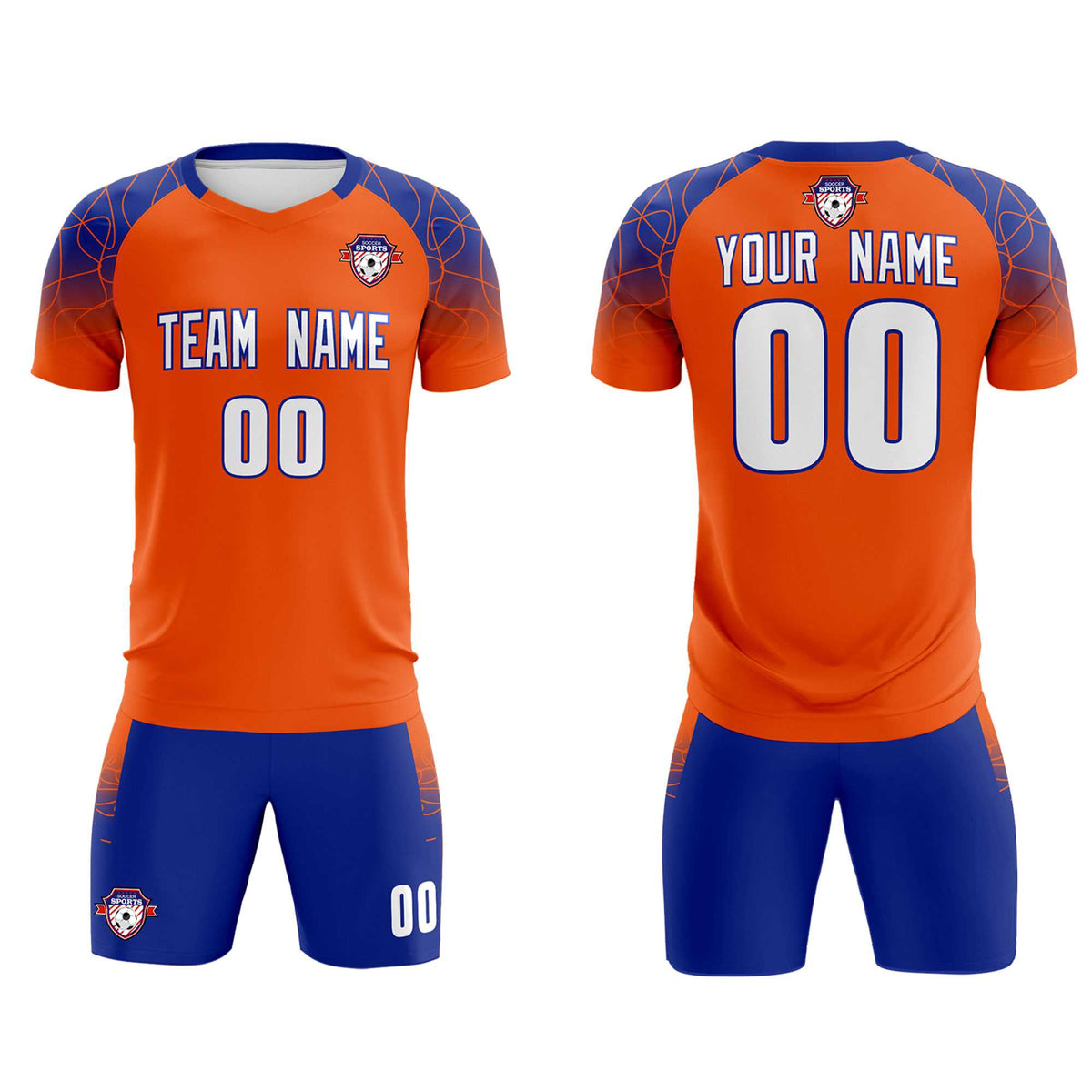 Custom Orange Classic Football Training Kit Jersey For Adults/Kids