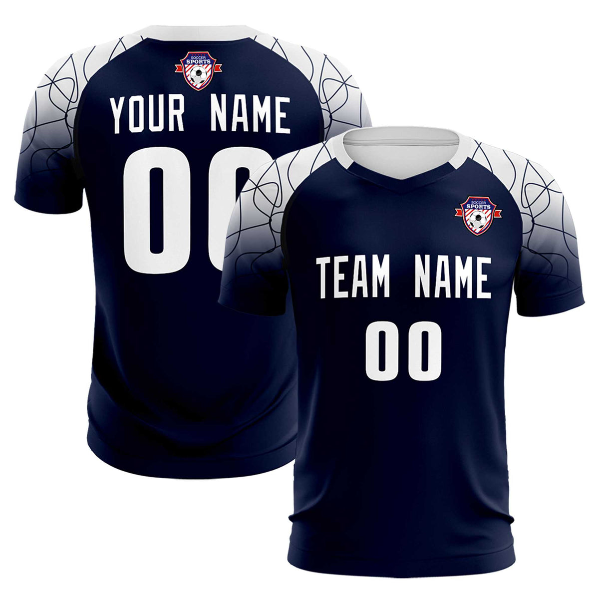 Custom Navy Classic Football Training Kit Jersey For Adults/Kids