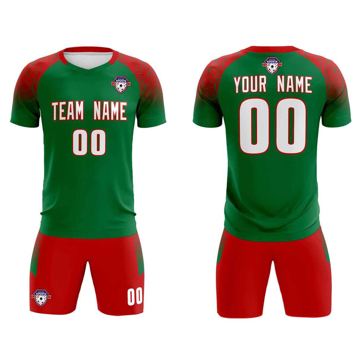Custom Kelly Green Classic Football Training Kit Jersey For Adults/Kids