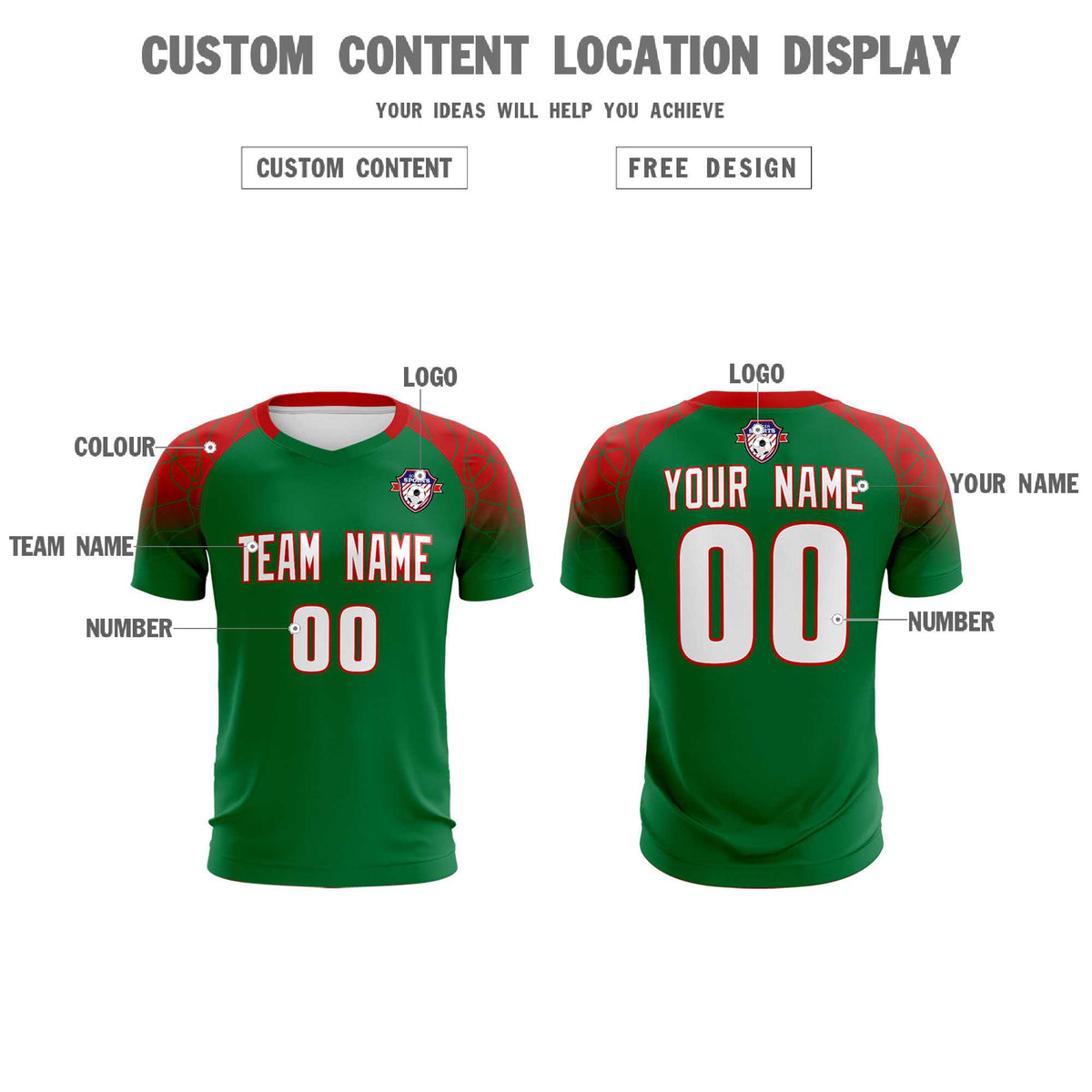 Custom Kelly Green Classic Football Training Kit Jersey For Adults/Kids