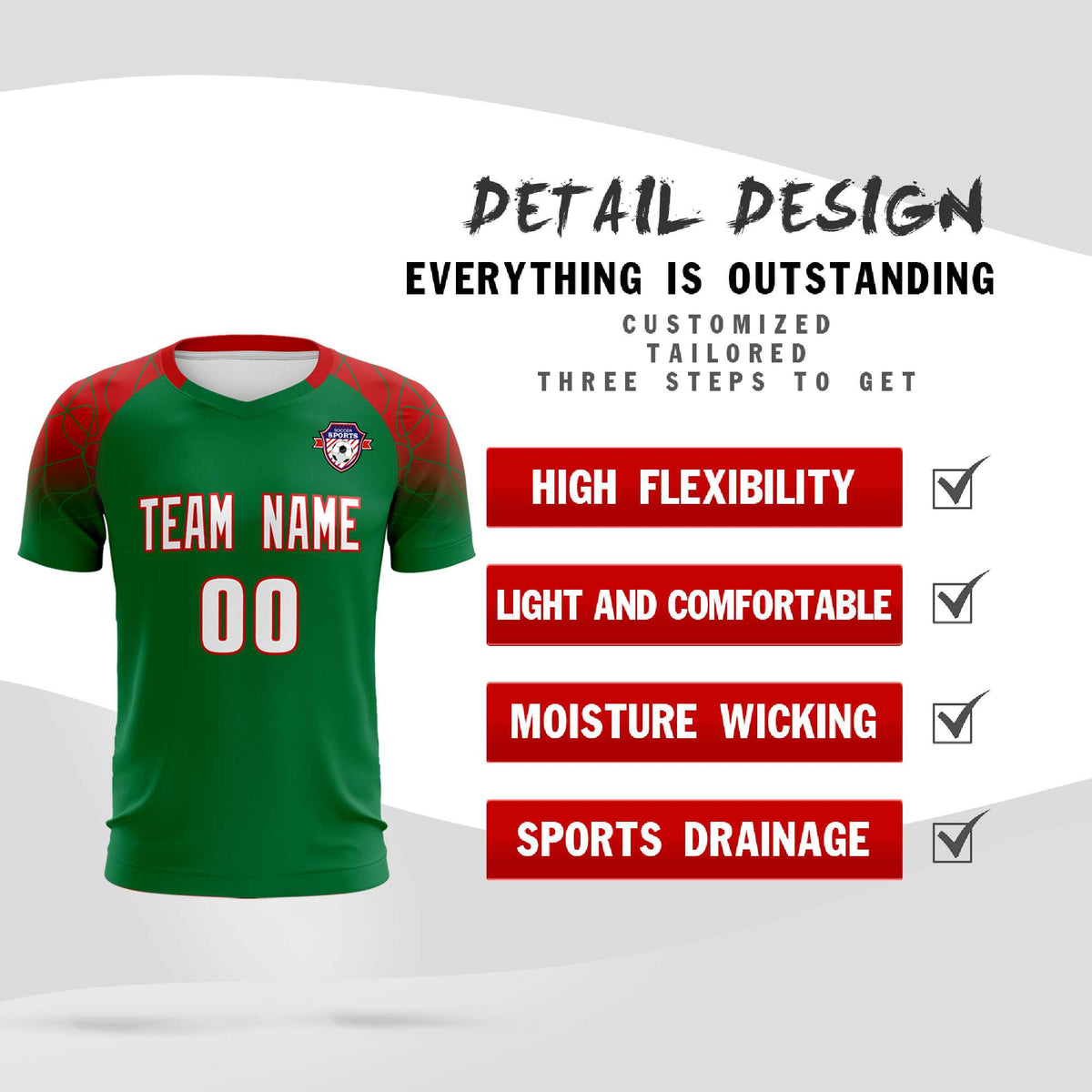 Custom Kelly Green Classic Football Training Kit Jersey For Adults/Kids