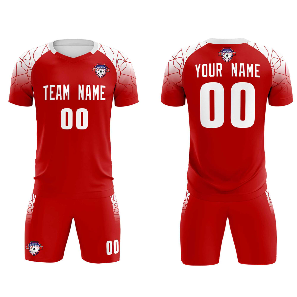 Custom Red Classic Football Training Kit Jersey For Adults/Kids