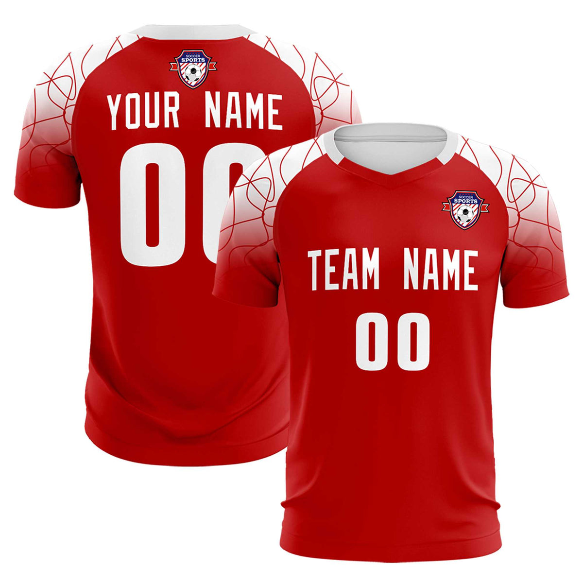 Custom Red Classic Football Training Kit Jersey For Adults/Kids