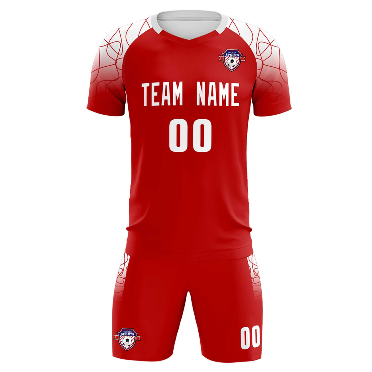Custom Red Classic Football Training Kit Jersey For Adults/Kids
