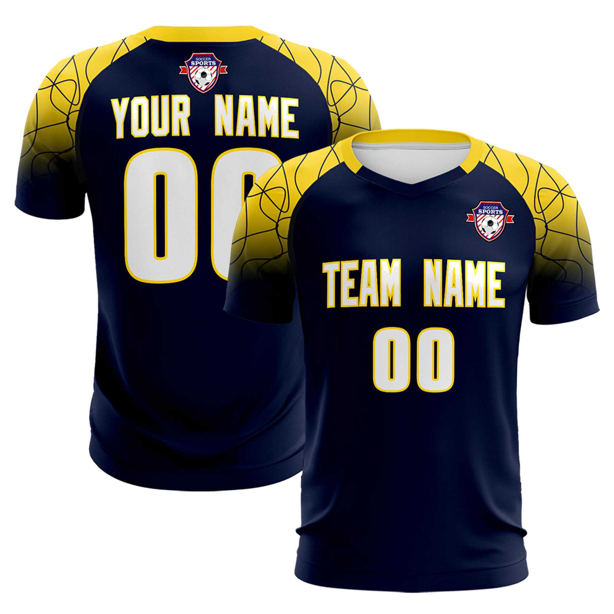 Custom Navy Classic Football Training Kit Jersey For Adults/Kids