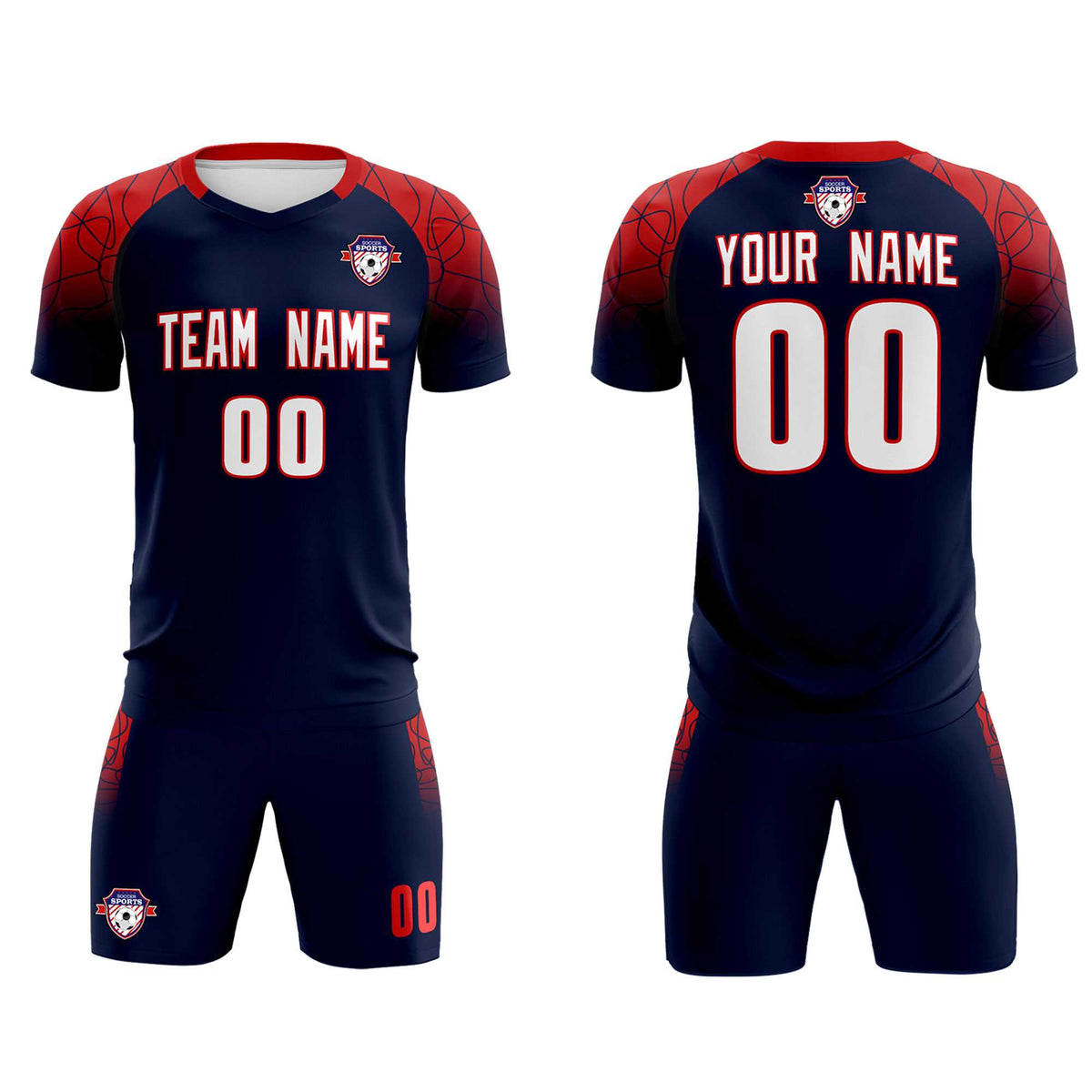 Custom Navy Classic Football Training Kit Jersey For Adults/Kids