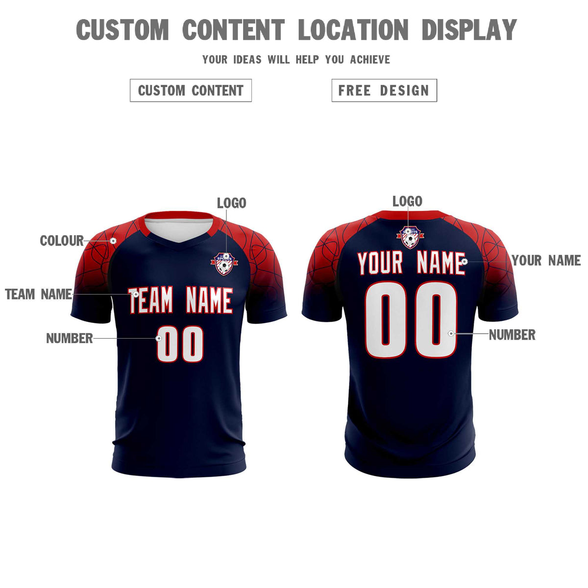 Custom Navy Classic Football Training Kit Jersey For Adults/Kids
