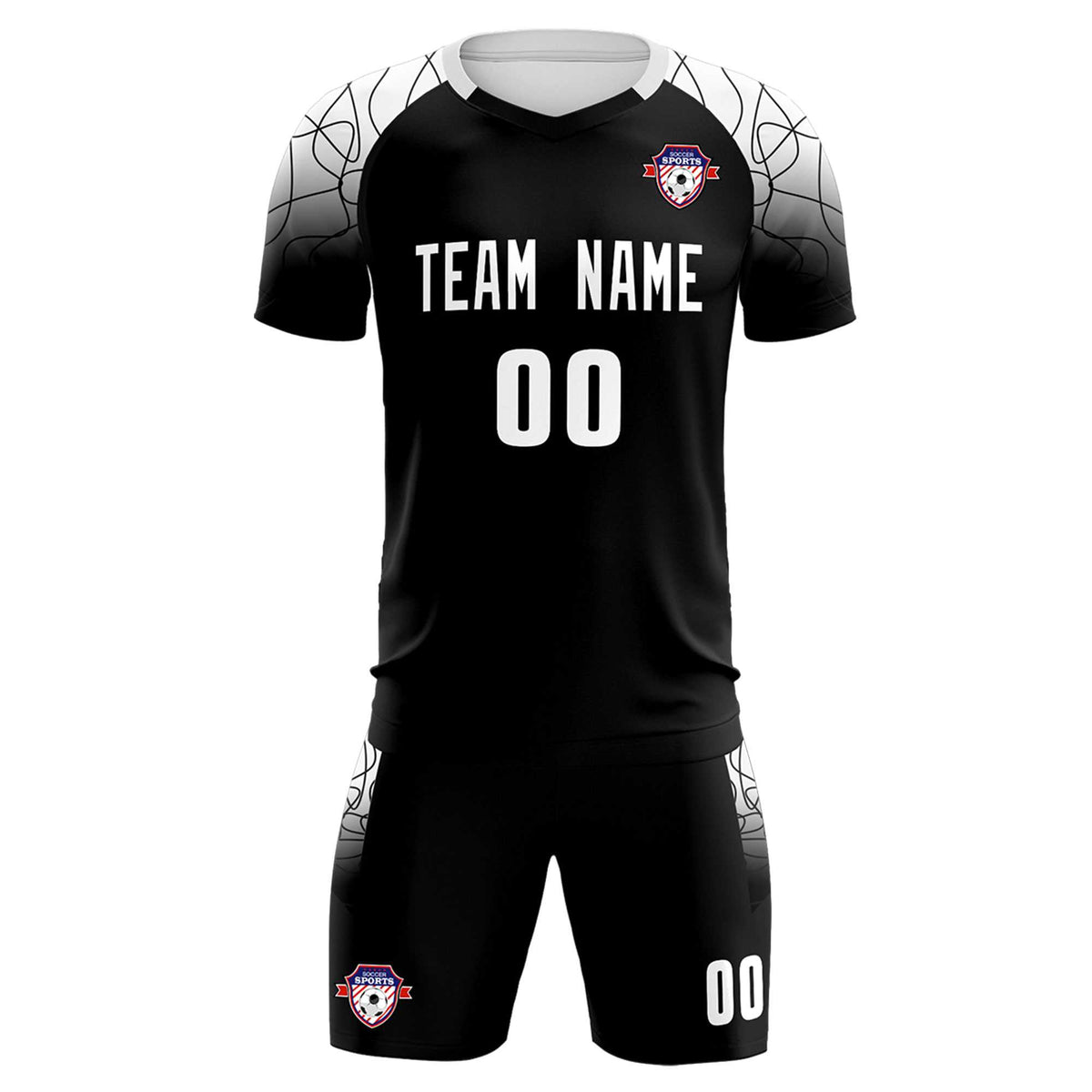 Custom Black Classic Football Training Kit Jersey For Adults/Kids