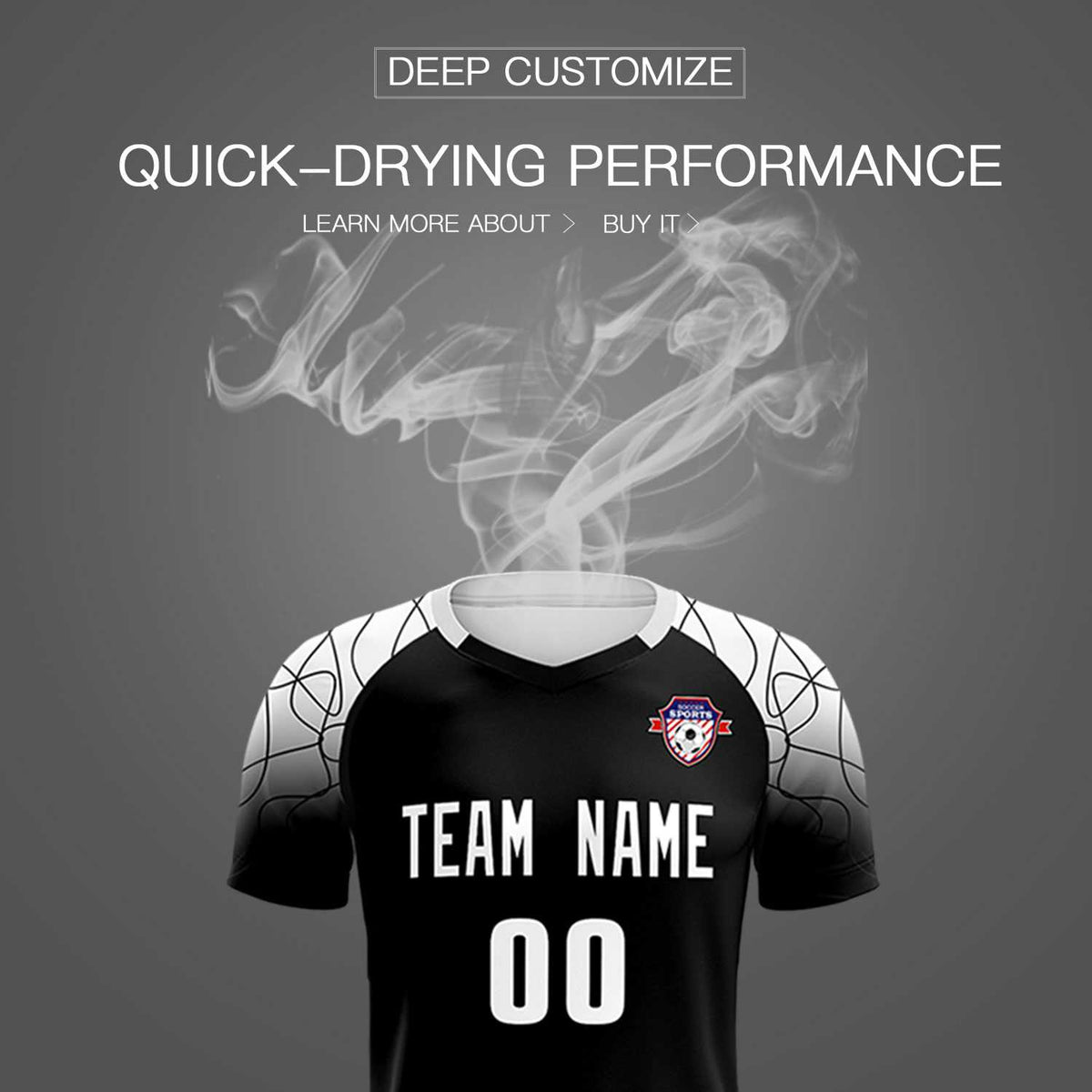 Custom Black Classic Football Training Kit Jersey For Adults/Kids