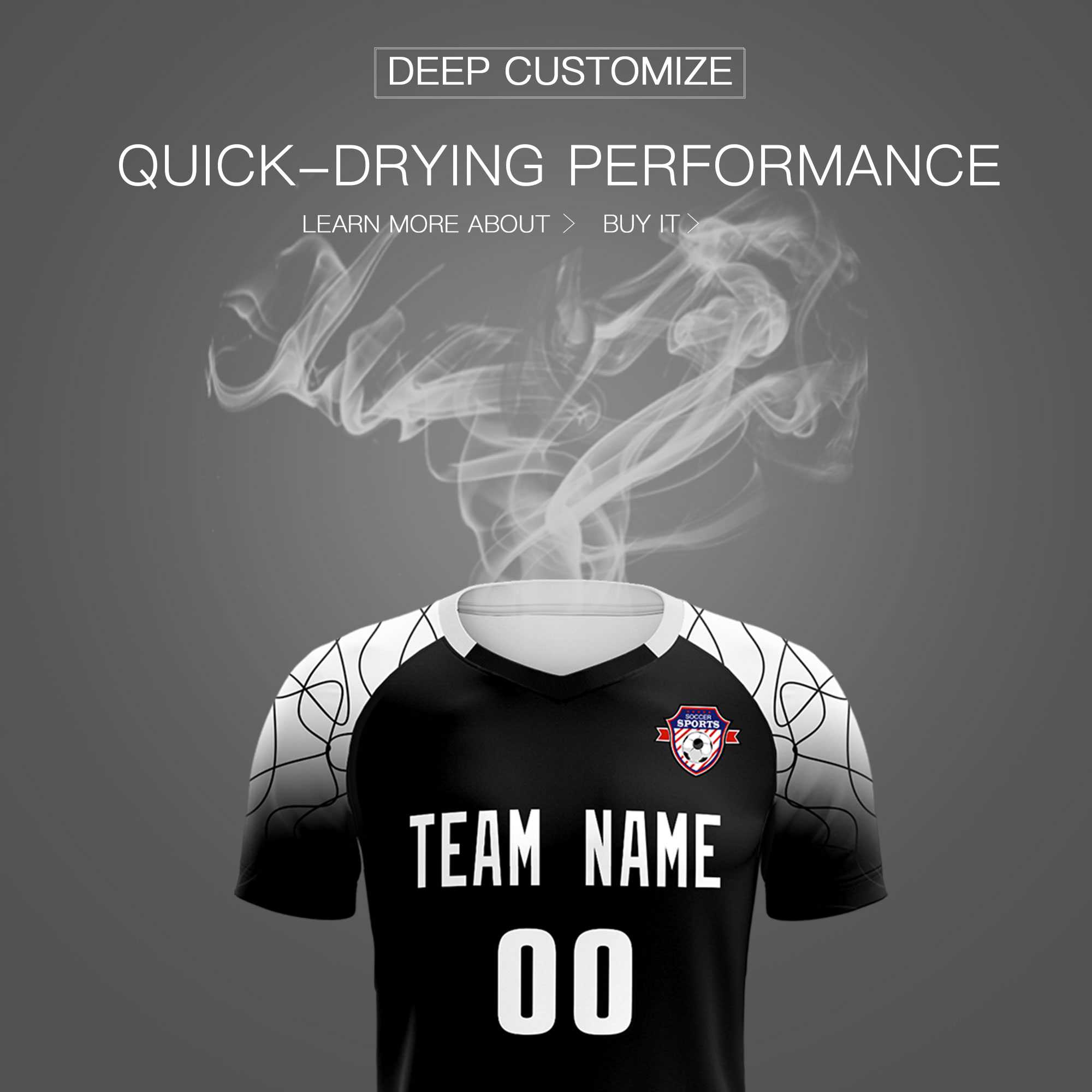 Custom Black Classic Football Training Kit Jersey For Adults/Kids