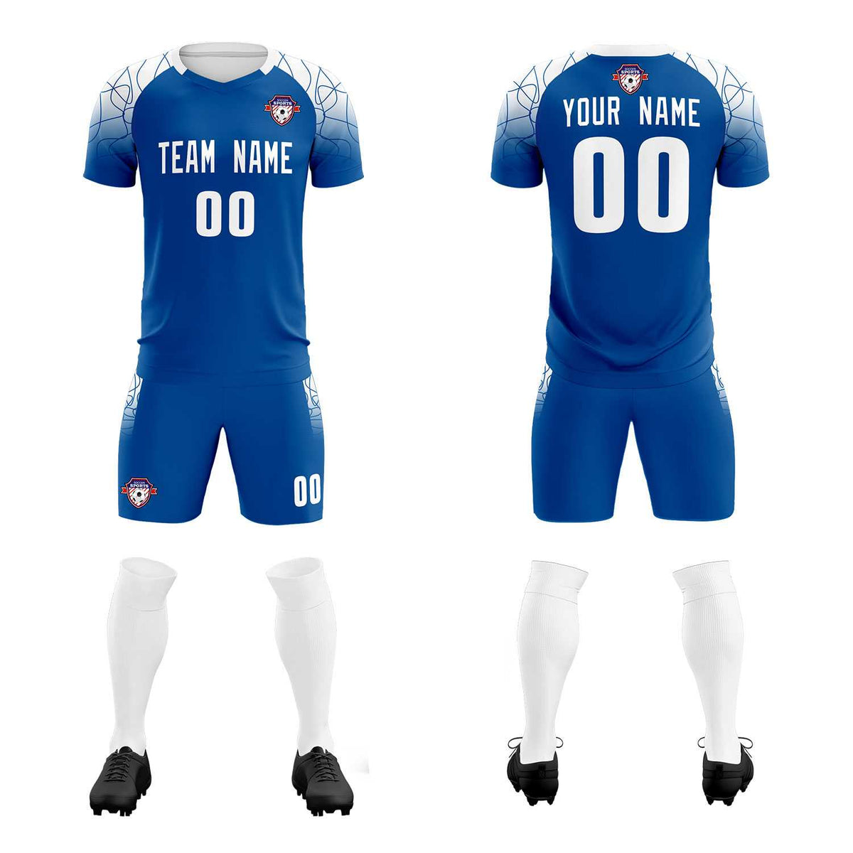 Custom Navy Classic Football Training Kit Jersey For Adults/Kids