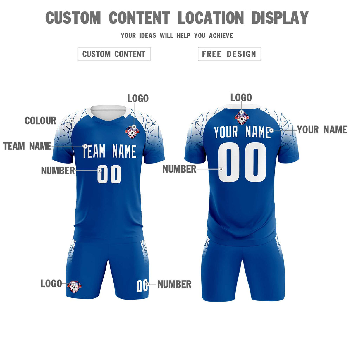 Custom Navy Classic Football Training Kit Jersey For Adults/Kids