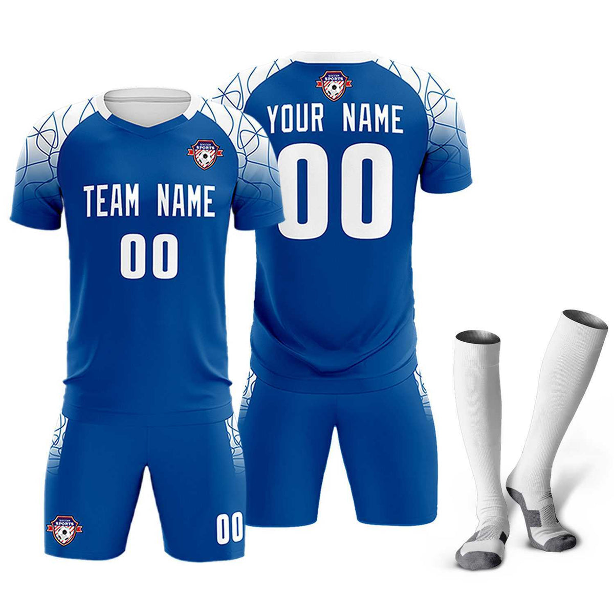 Custom Navy Classic Football Training Kit Jersey For Adults/Kids