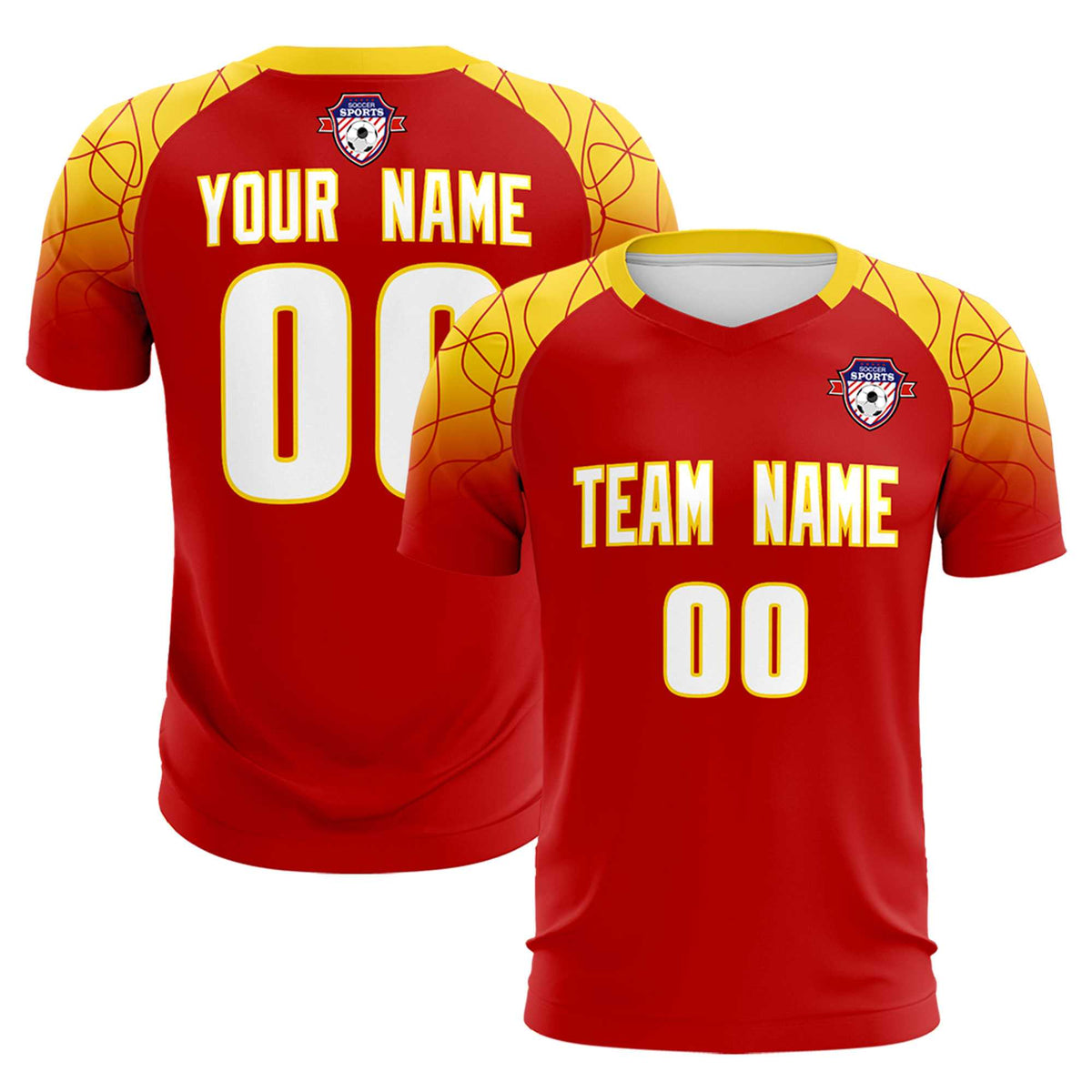 Custom Red Classic Football Training Kit Jersey For Adults/Kids