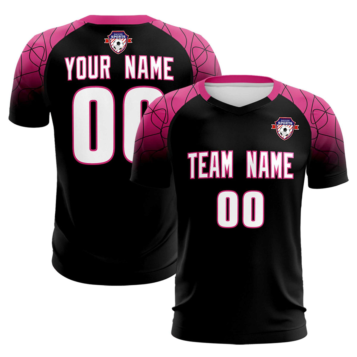 Custom Black Classic Football Training Kit Jersey For Adults/Kids