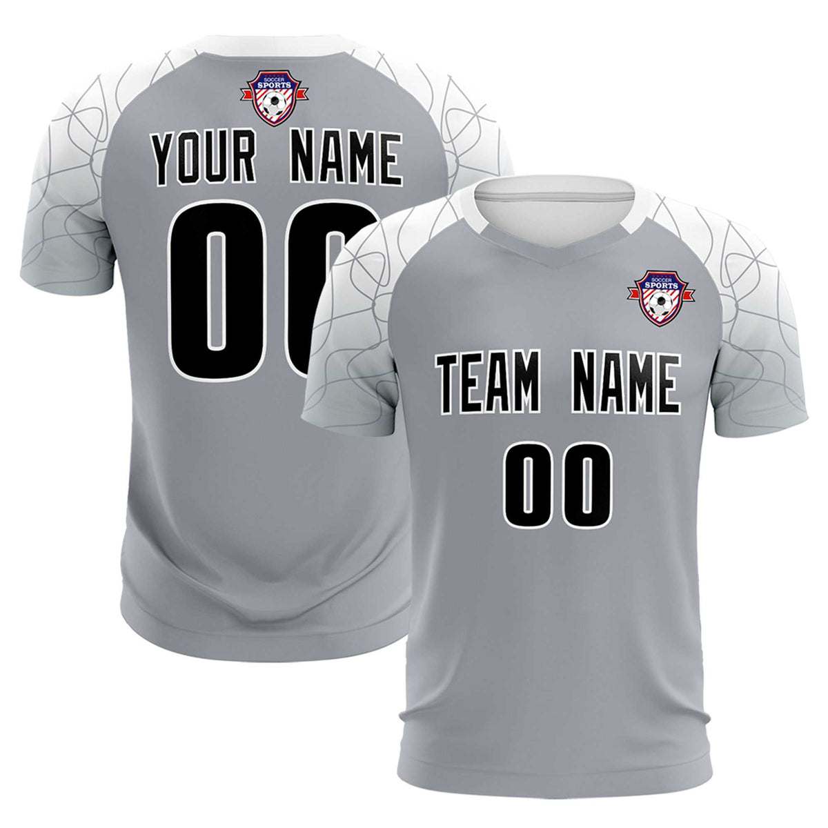 Custom Silver Classic Football Training Kit Jersey For Adults/Kids