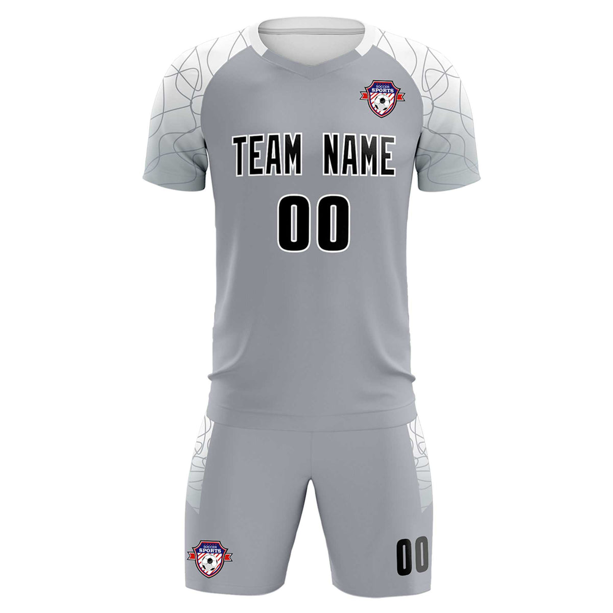 Custom Silver Classic Football Training Kit Jersey For Adults/Kids