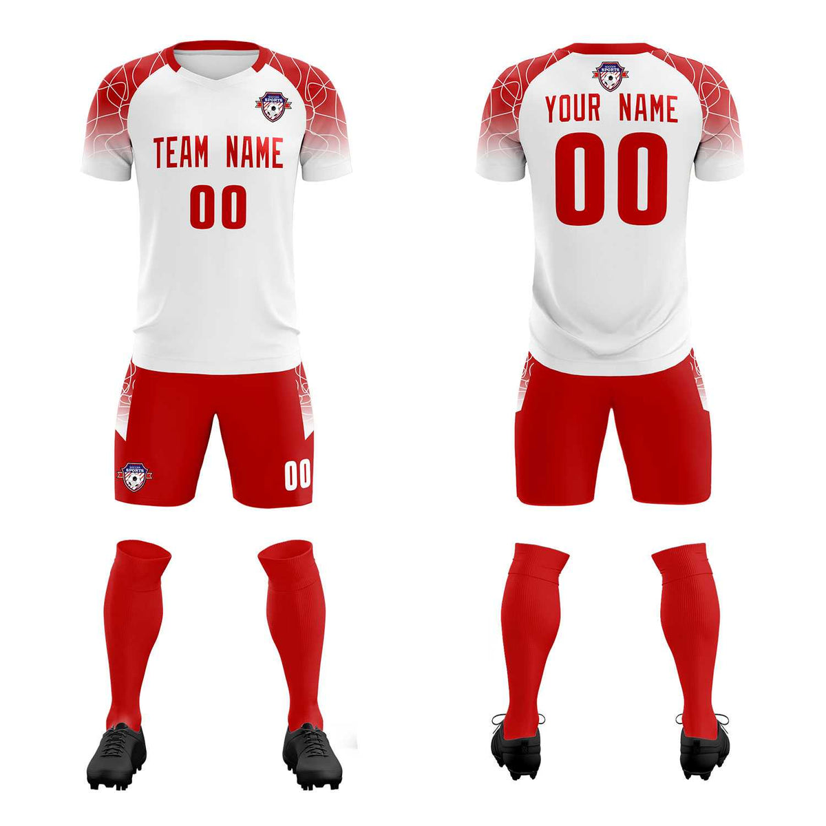 Custom White Classic Football Training Kit Jersey For Adults/Kids