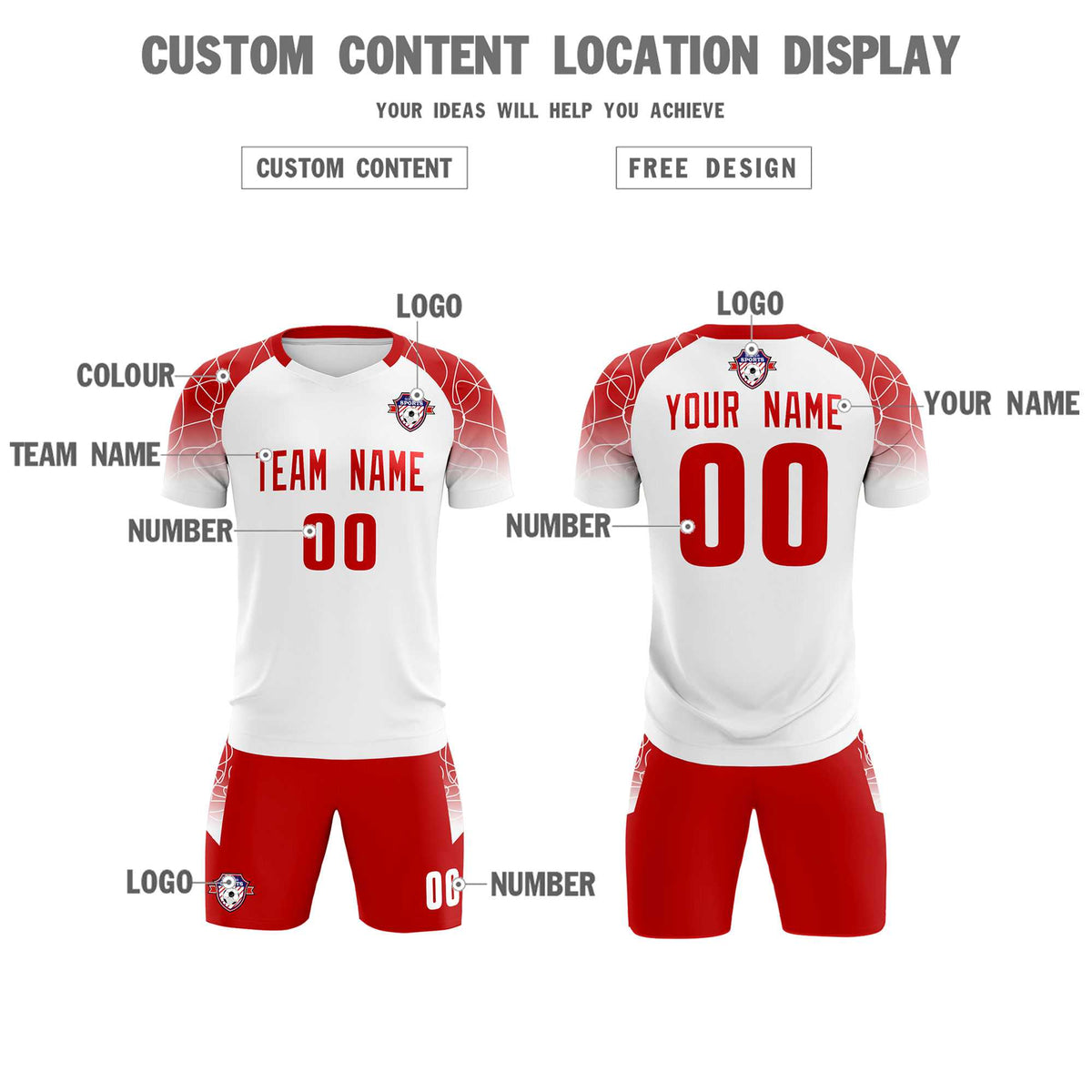 Custom White Classic Football Training Kit Jersey For Adults/Kids
