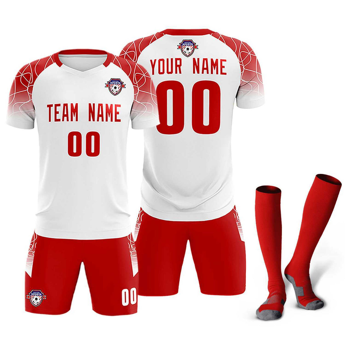 Custom White Classic Football Training Kit Jersey For Adults/Kids