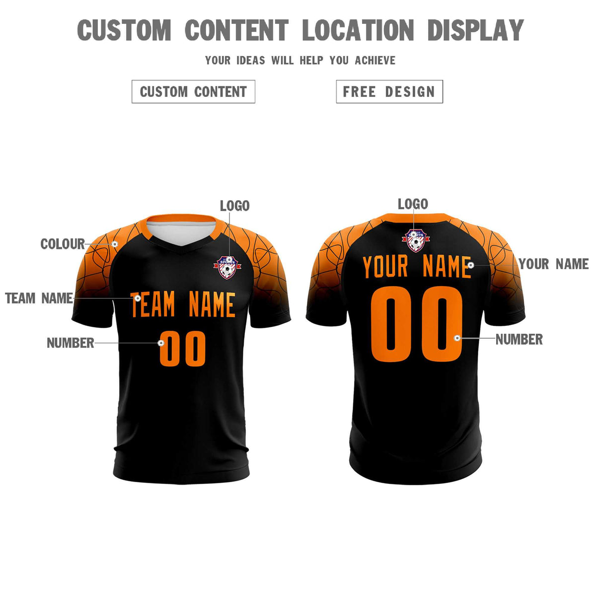 Custom Black Classic Football Training Kit Jersey For Adults/Kids