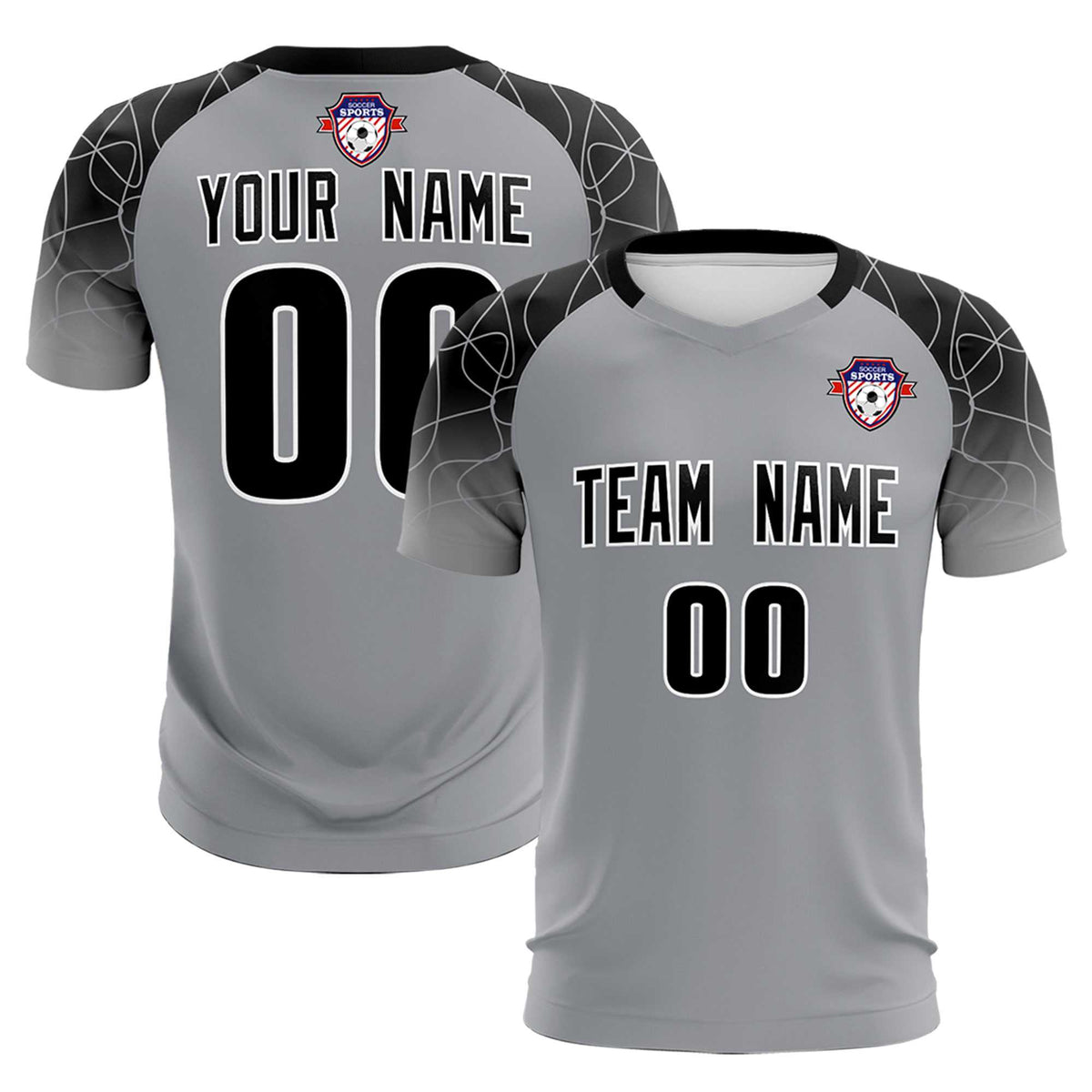 Custom Silver Classic Football Training Kit Jersey For Adults/Kids