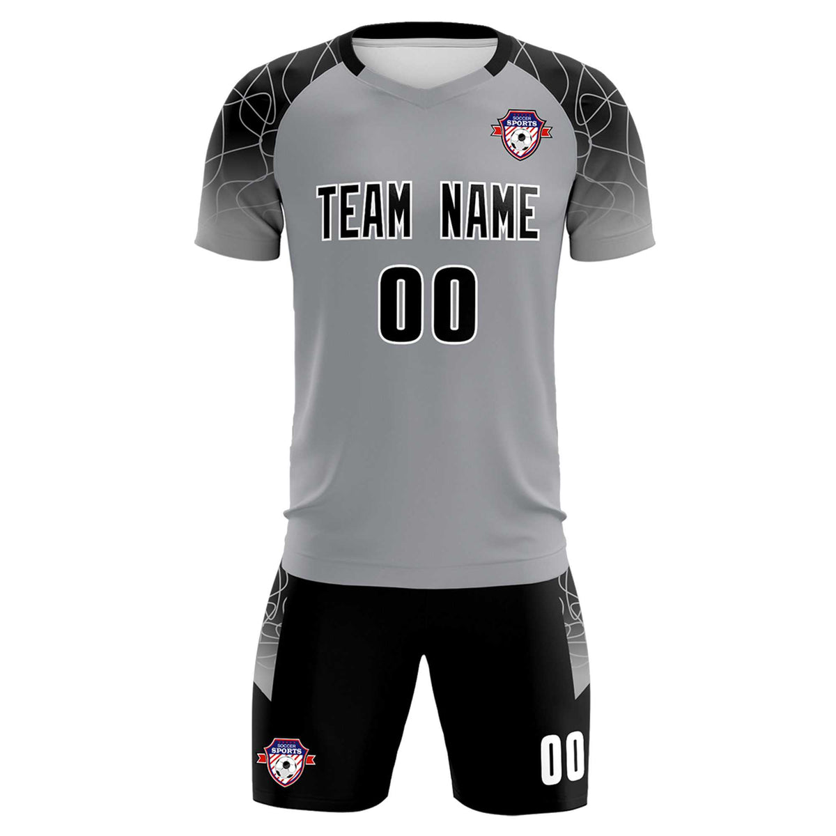Custom Silver Classic Football Training Kit Jersey For Adults/Kids
