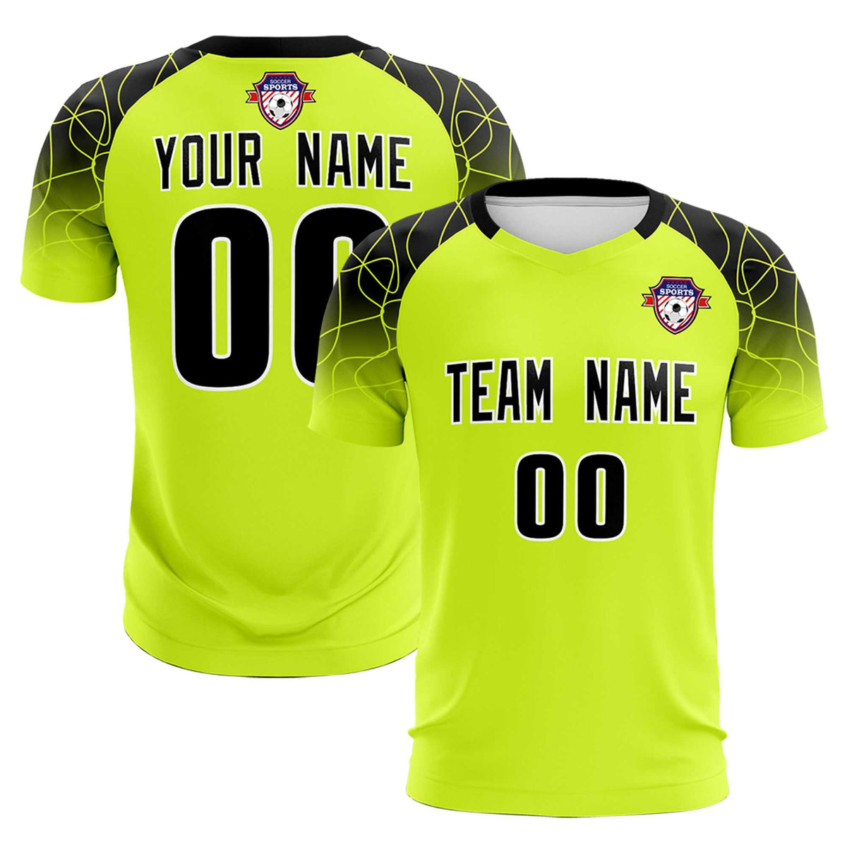 Custom Neon Green Classic Football Training Kit Jersey For Adults/Kids