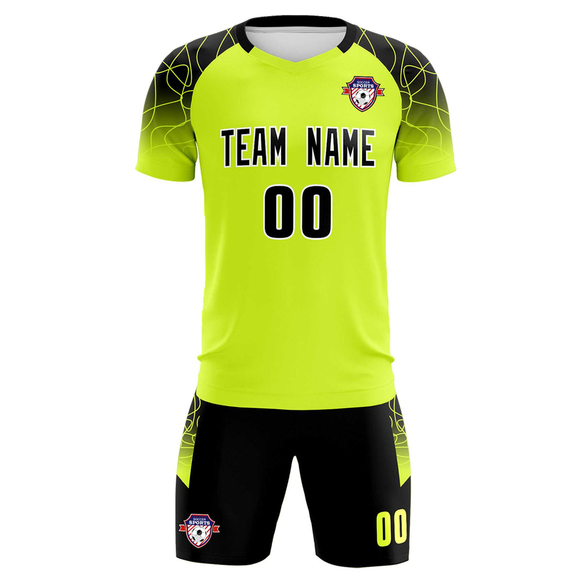 Custom Neon Green Classic Football Training Kit Jersey For Adults/Kids