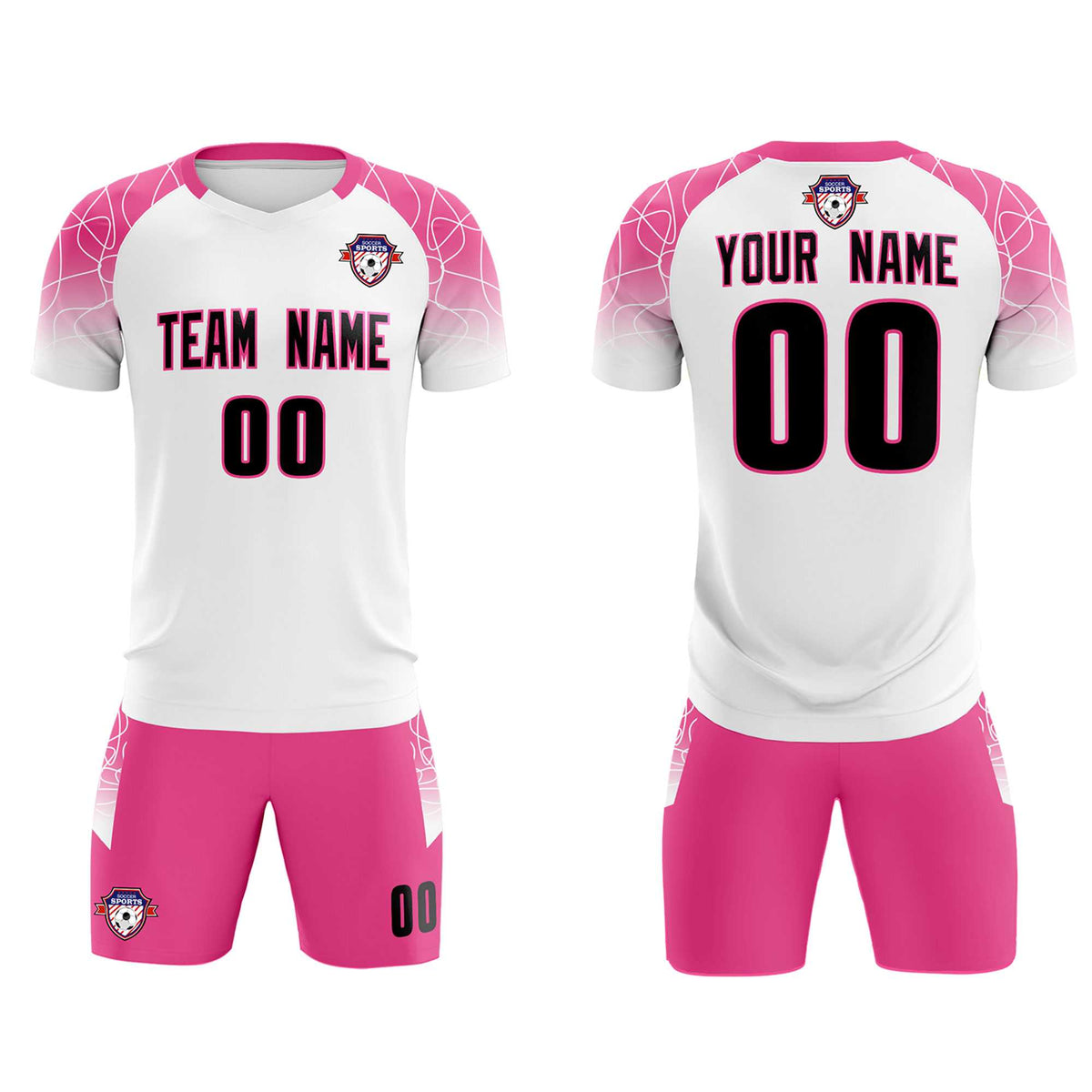 Custom White Classic Football Training Kit Jersey For Adults/Kids