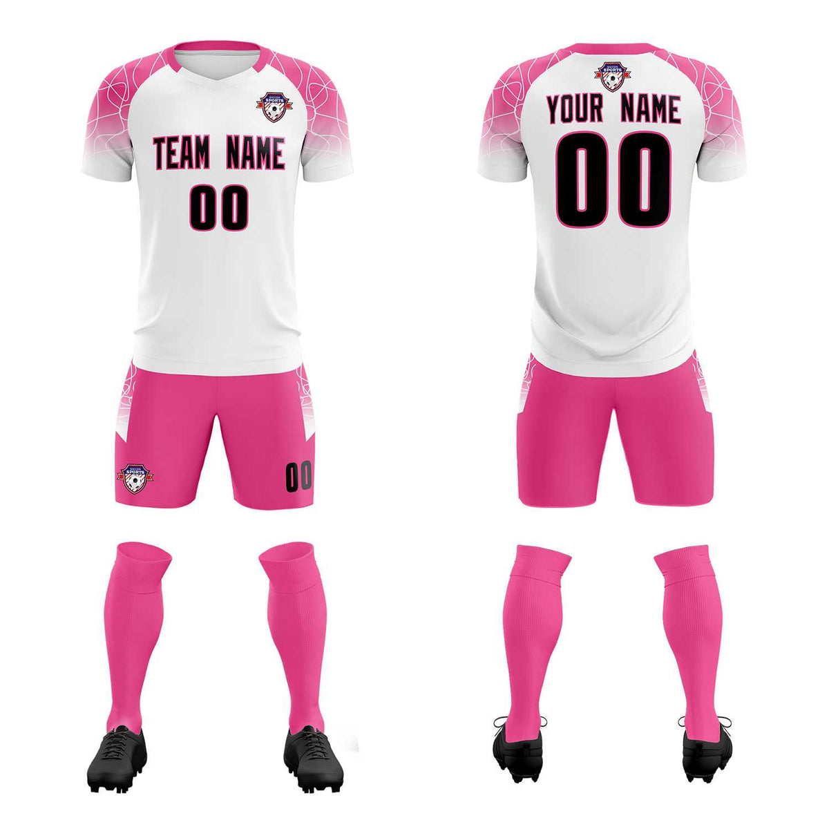 Custom White Classic Football Training Kit Jersey For Adults/Kids