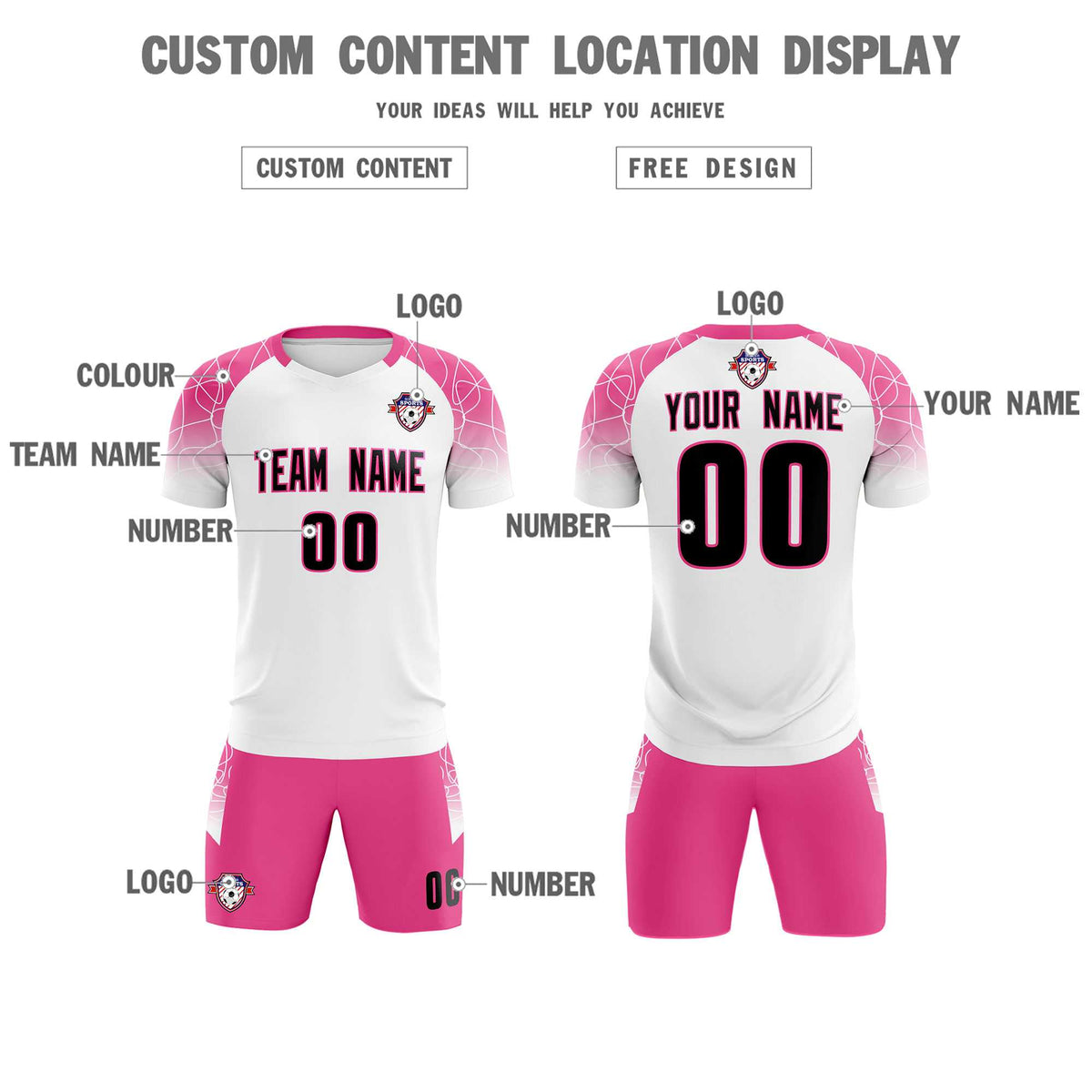 Custom White Classic Football Training Kit Jersey For Adults/Kids