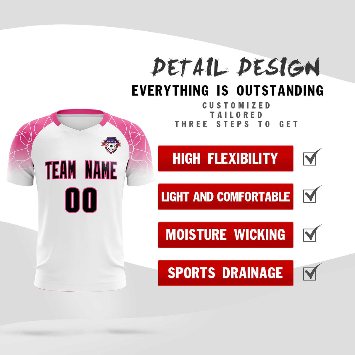 Custom White Classic Football Training Kit Jersey For Adults/Kids