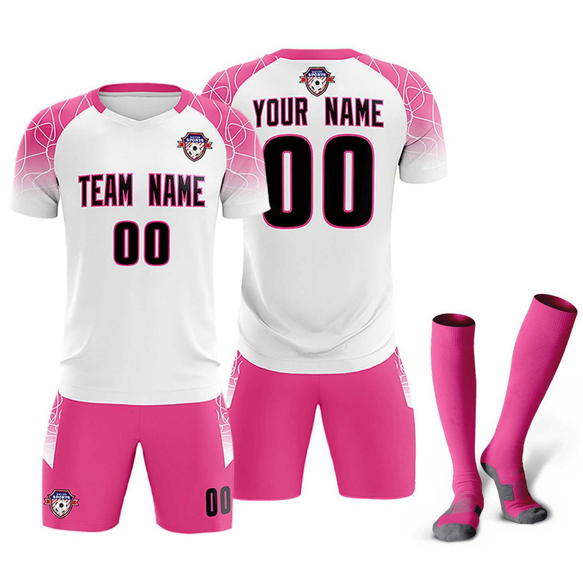 Custom White Classic Football Training Kit Jersey For Adults/Kids