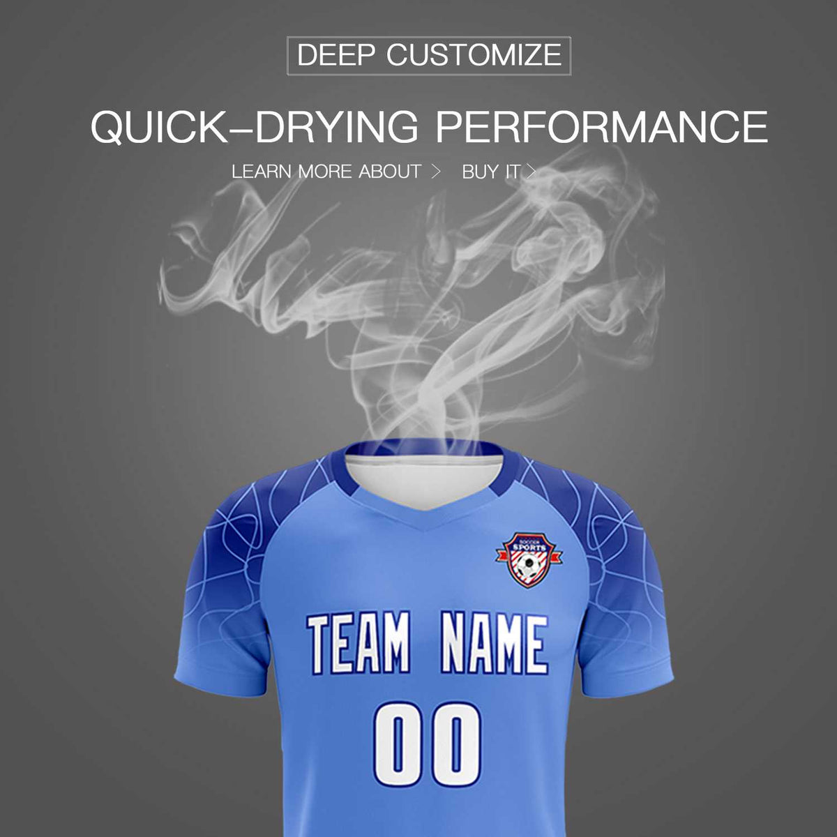 Custom Light Blue Classic Football Training Kit Jersey For Adults/Kids