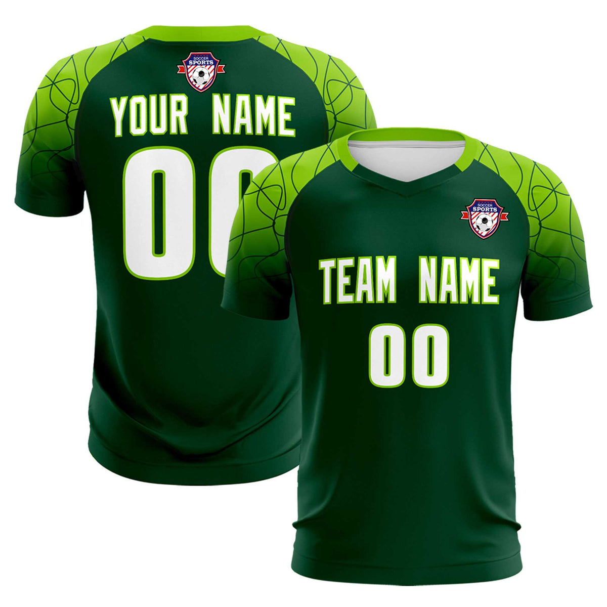 Custom Green Classic Football Training Kit Jersey For Adults/Kids